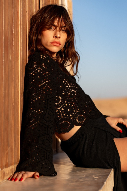 BLACK LACE BLOUSE BRENDA