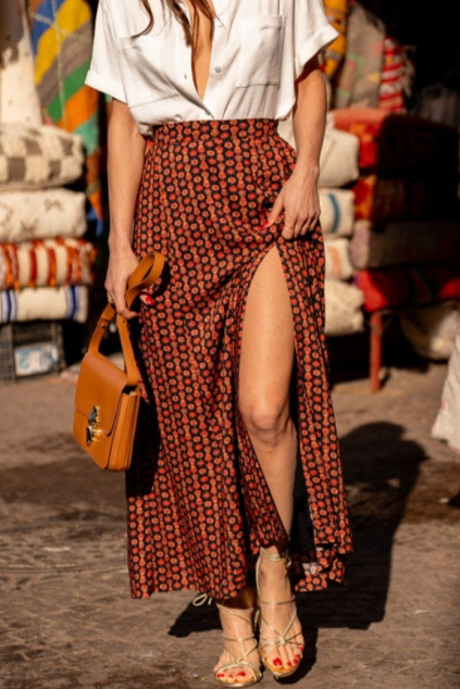 GIUSEPPA LOTUS PRINT SKIRT