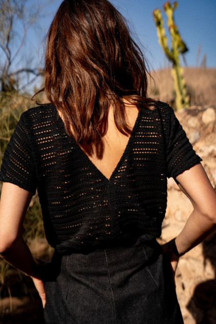 BLACK KOMBOLOY MYRTILLE BLOUSE