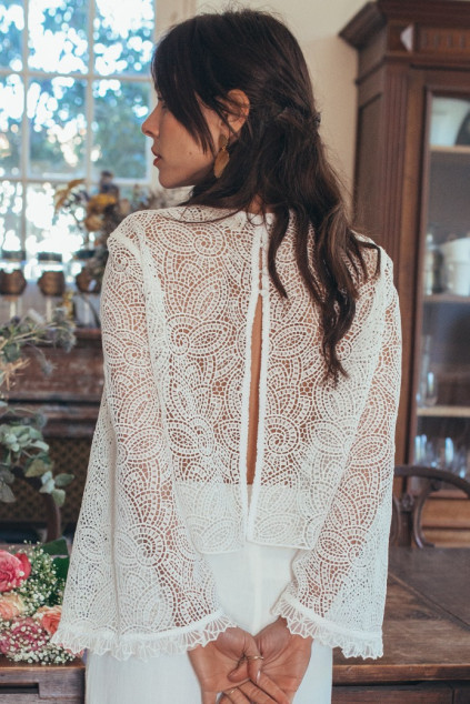 BLOUSE BÉRAT DENTELLE CALEOPE