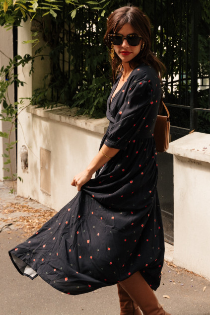ROBE SATURNE IMPRIME ROSIERS