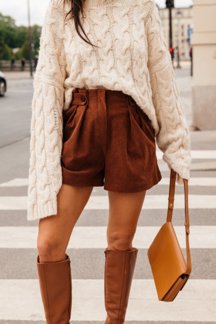 SHORT SEQUOIA VELOUTE CAMEL