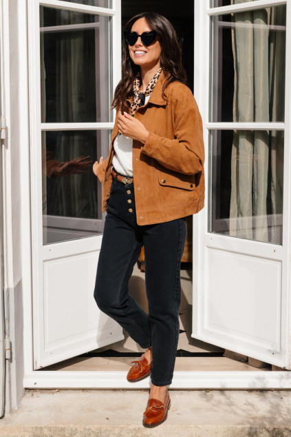 BROWN SUEDE PERFECTO