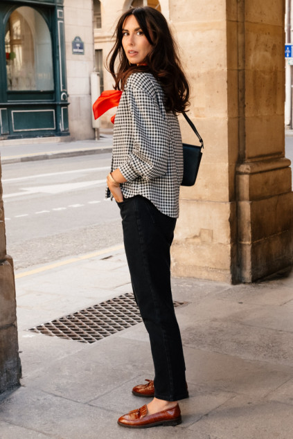 BORIS BLACK VICHY BLOUSE