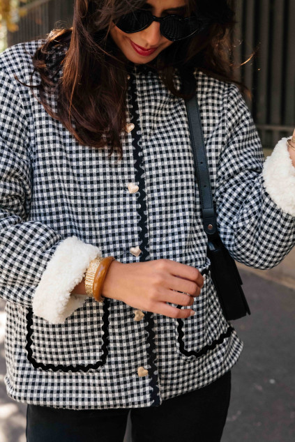 VESTE EZRA VICHY NOIR