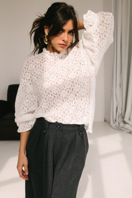 BLOUSE BRISTIANE ROSACE BLANC