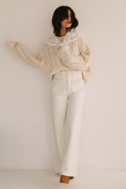 PULL MONDRIAN ECRU