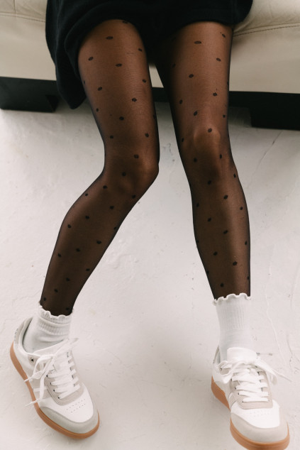 BLACK POLKA DOT TIGHTS