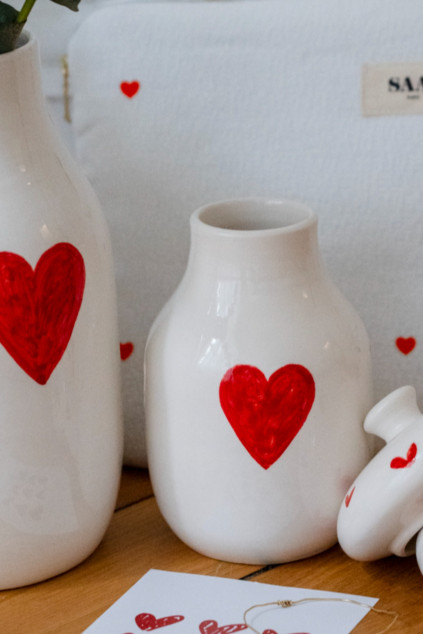 VASE HARRY COEUR ROUGE