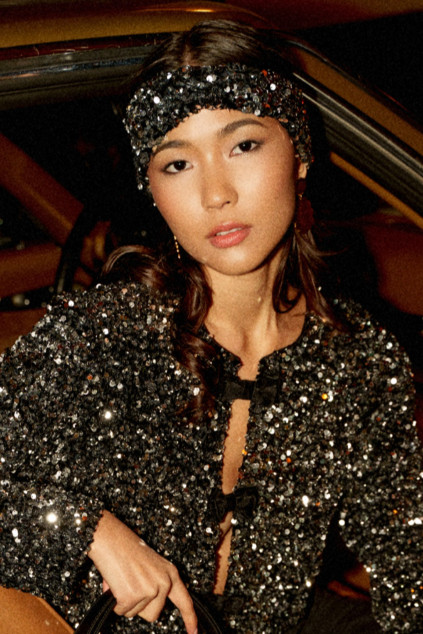 BANDEAU ANITA SEQUINS ARGENT