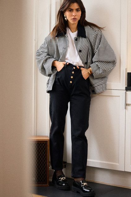 MOUNTAIN COAT BLACK CHECK