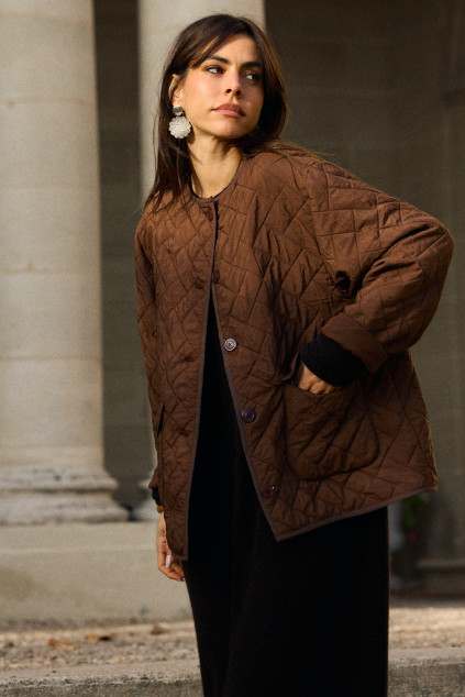 VALENTIN QUILTED COAT BROWN
