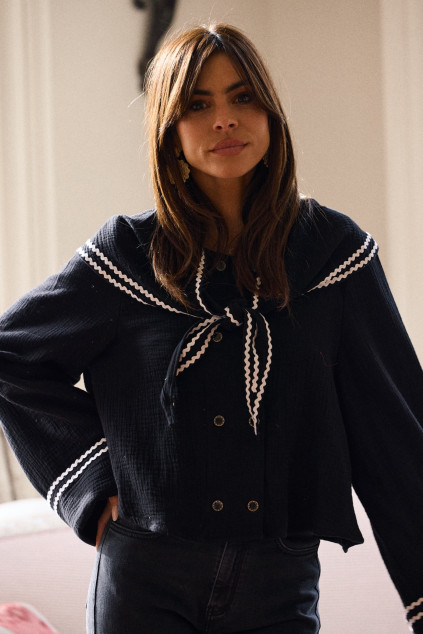 FOULARD FABIAN COTON NOIR