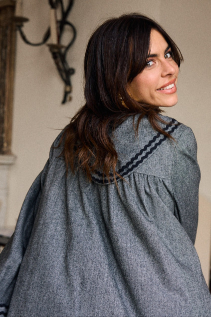 FABIAN SCARF GREY AND BLACK