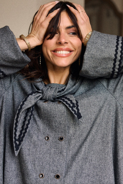 FABIAN SCARF GREY AND BLACK