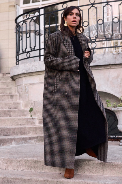 MANTEAU TYLER ÉCHIQUIER CAMEL