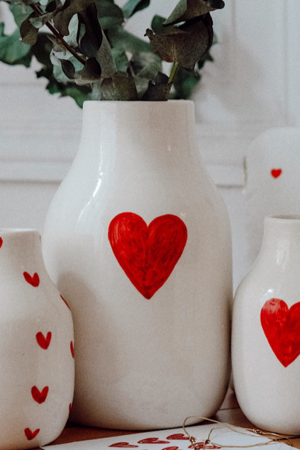 VASE HARRY COEUR ROUGE