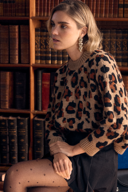 PULL MOA MAILLE LEOPARD NEW