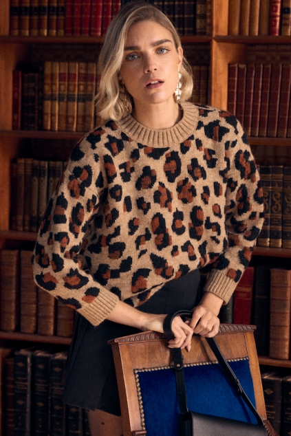 PULL MOA MAILLE LEOPARD NEW