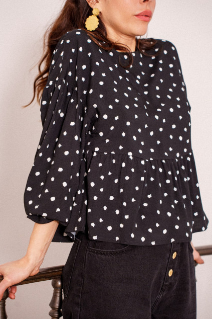 BLOUSE BLISSIM DOTY NOIR