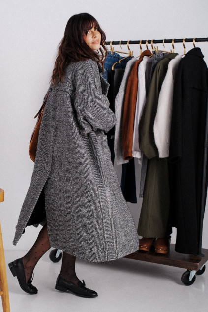 MANTEAU JÉRÉMY CHEVRON NOIR