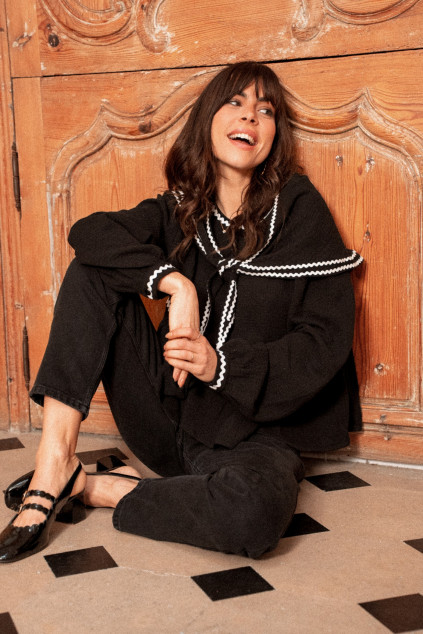 BLOUSE BILYANA GAZE NOIR