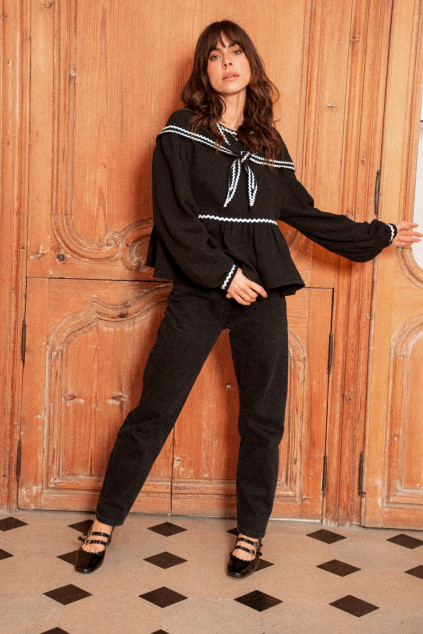 BLOUSE BILYANA GAZE NOIR