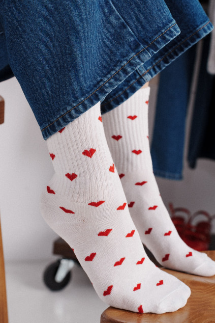 HONEST COTTON SOCKS HEARTS