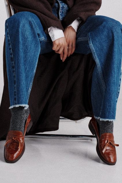 CONRAD CAMEL CROCO LOAFERS