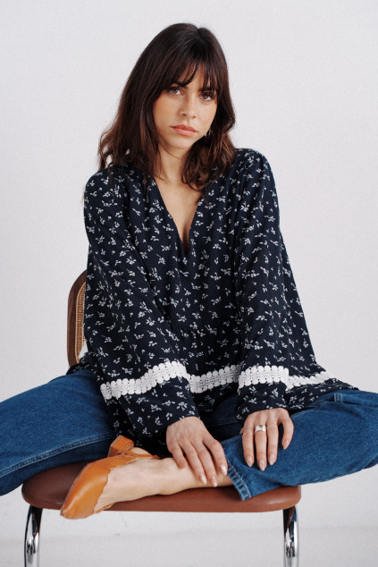 BLOUSE BASILIC PENTO MARINE