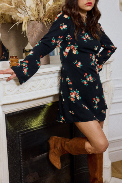 ROBE ROSELINA BOURGEONS NOIR