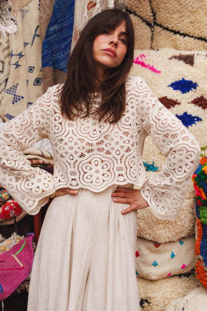 BLOUSE BRENDA COTON ECRU