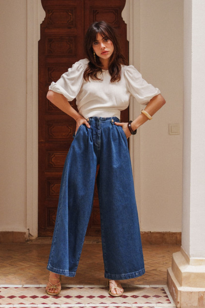 BLOUSE BUSRA LINO BLANC