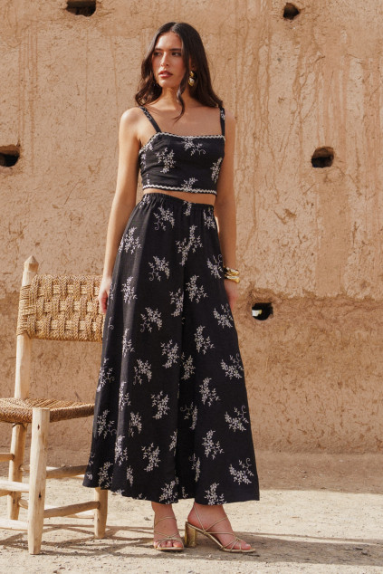 PANTALON POWDER BRODERIE NOIR