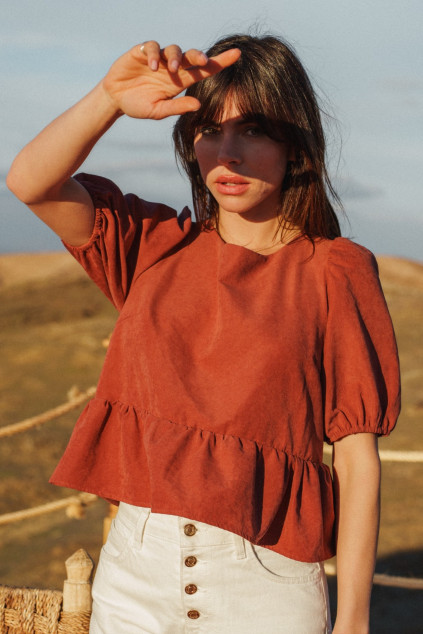 BLOUSE BERIVAN PEACH...