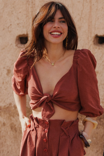 BLOUSE BETUL PEACH TERRACOTTA