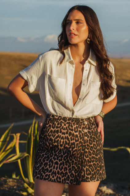 JARISSA LEOPARD SHORT SKIRT
