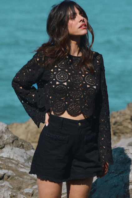 BLOUSE BRENDA COTON NOIR