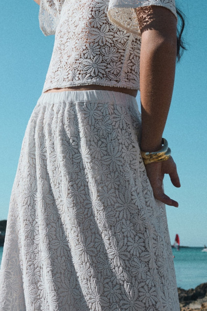 JUPE JACYNTH COTON BLANC