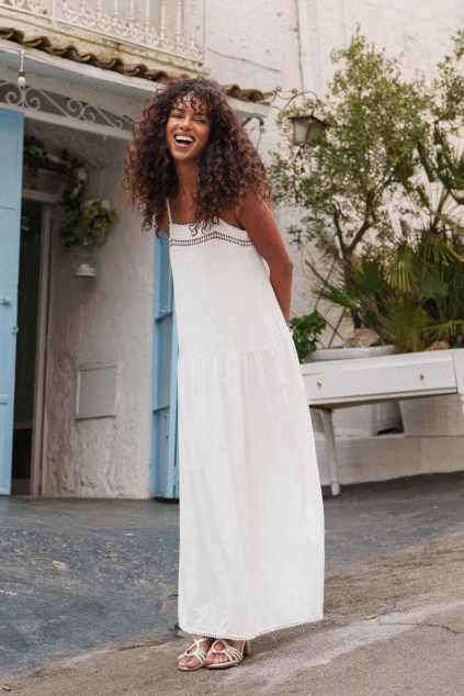 RAYLA LINEN DRESS WHITE