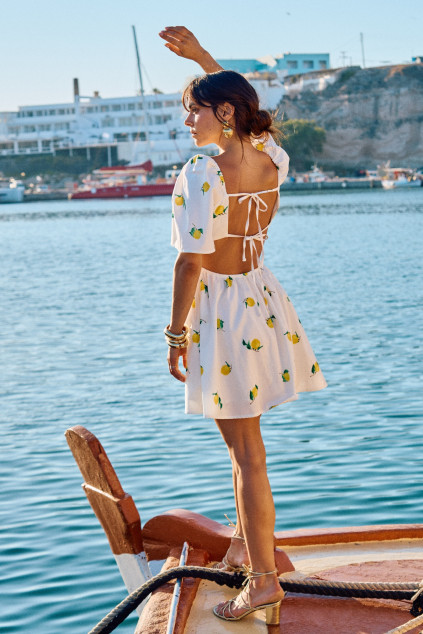 RIMONE PRINTED LEMON DRESS