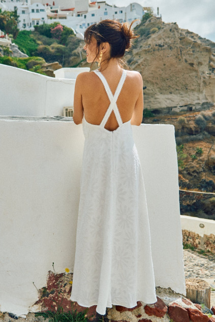RED DRESS DEVORE WHITE