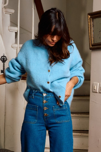 ALEXIS BLUE KNIT VEST