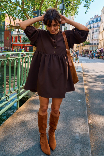 RODY SCUBA DRESS CHOCO