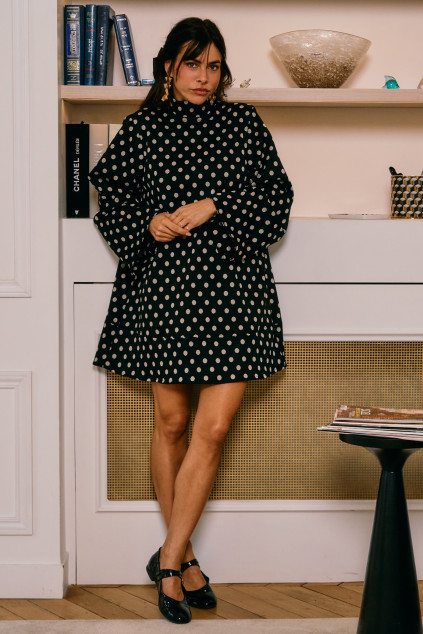 ROBE RIMANE POIS NOIR