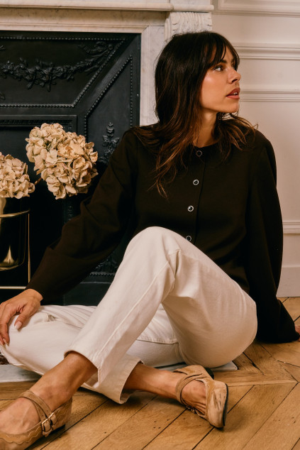 BLOUSE BOSSIA SCUBA CHOCO