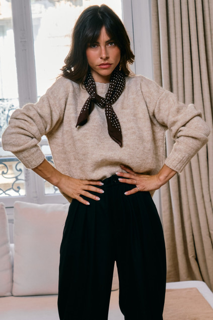 LYNE BEIGE KNIT PULLOVER