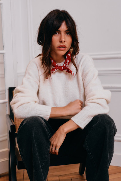 LYNE WHITE KNIT PULLOVER