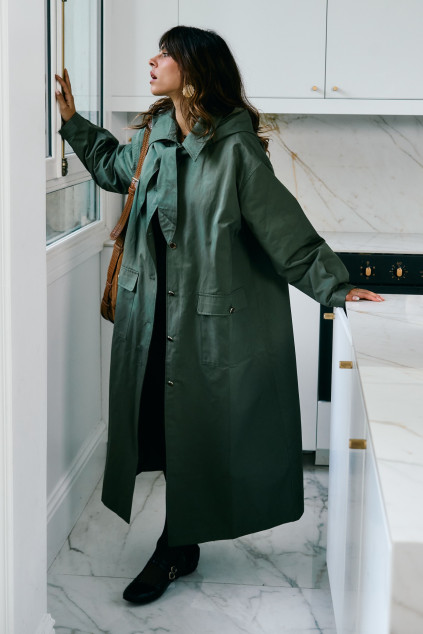 MARLOT KHAKI GABARDINE TRENCH