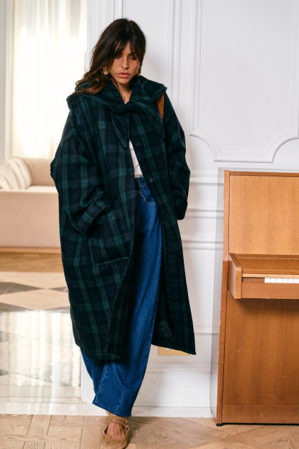 MARCELO MARINE TARTAN COAT